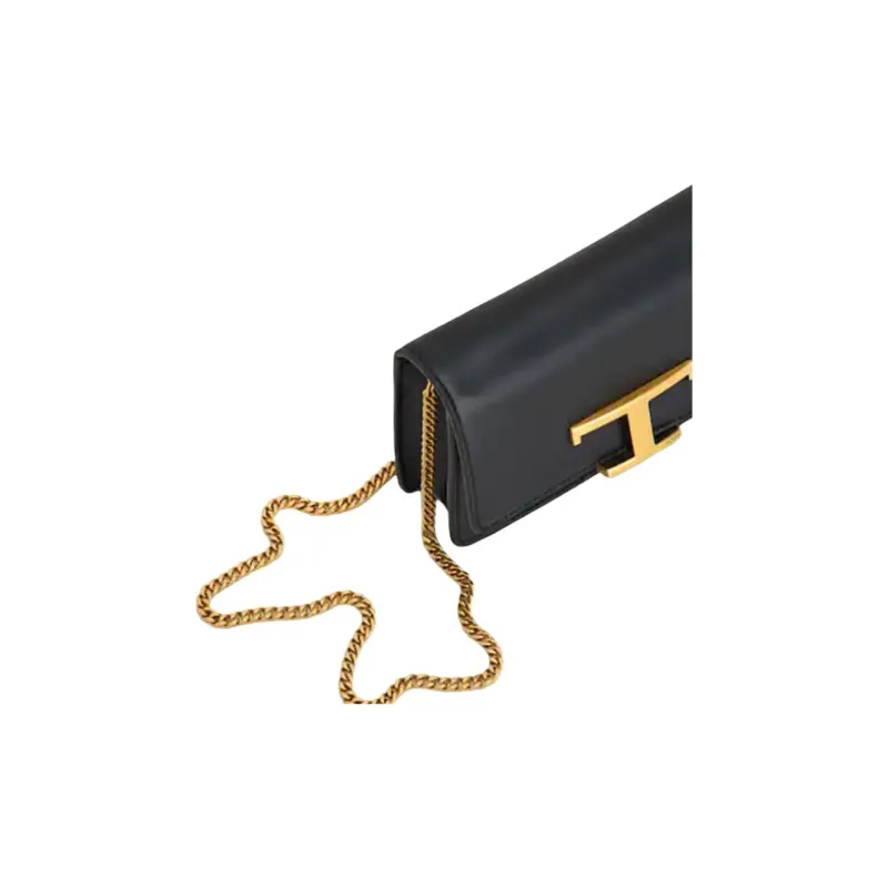 TOD'S Leather Handheld Shoulder Bag, Crossbody Bag, Sling Bag, Fanny Pack Unisex Black-3