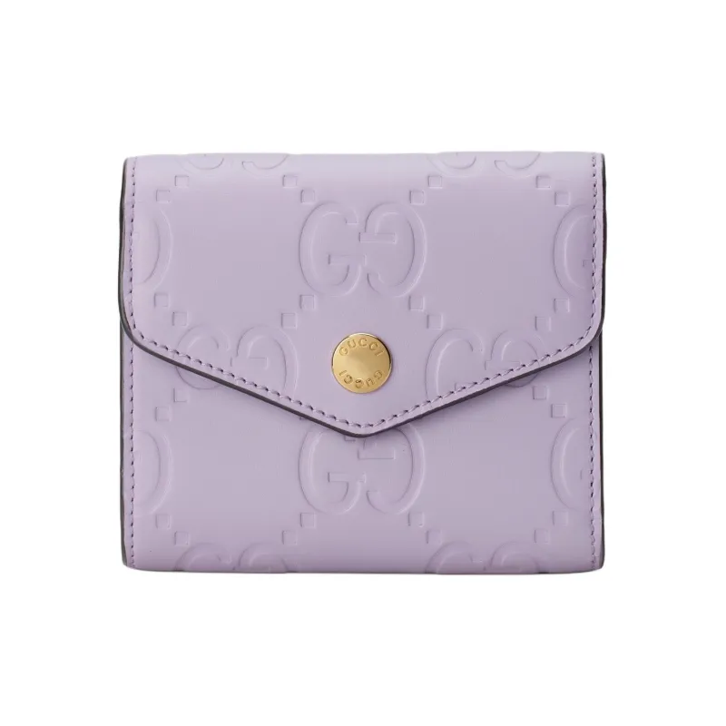 GUCCI Leather Wallet Medium Size Women's Light Purple-0