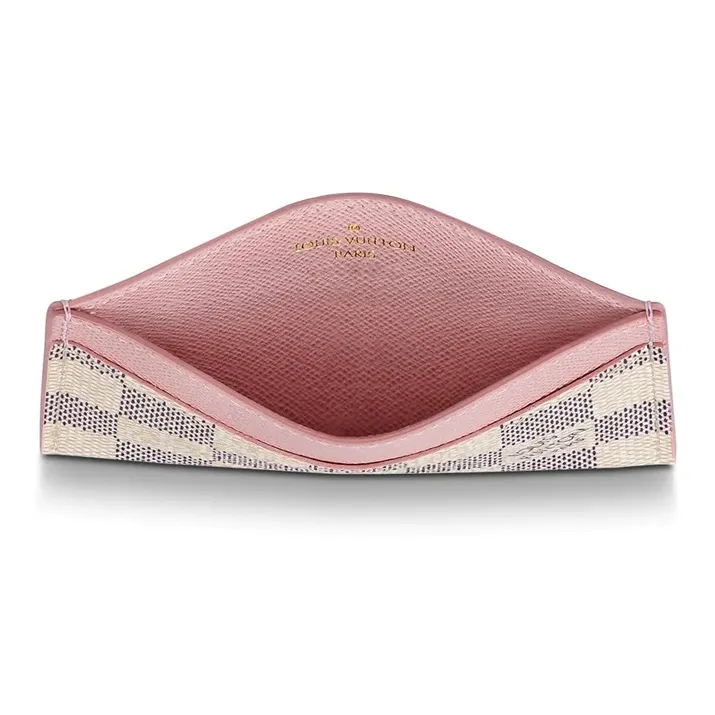 LOUIS VUITTON Daily Card Holder Damier Azur Rose Ballerine-4