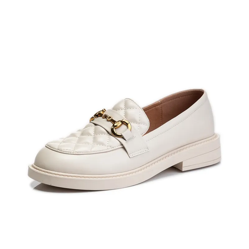 Lady's House Loafers Women's Black Beige-4