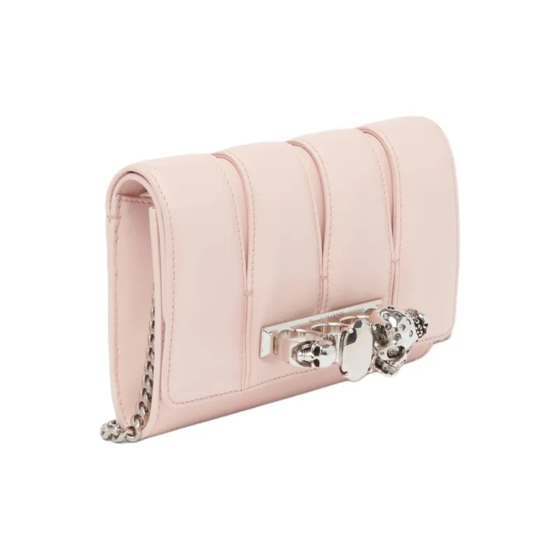 Alexander McQueen Leather One Shoulder Crossbody Clutches Women's Clay-1