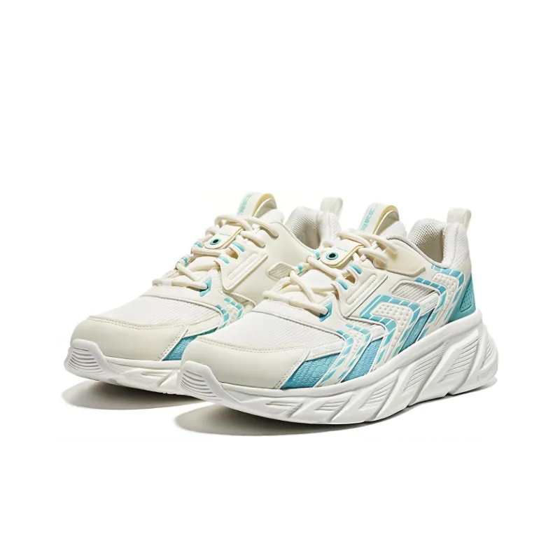 Erke Cushioning, Slip Resistant, And Abrasion Resistant Low Top Casual Running Shoes Men's White Blue-1