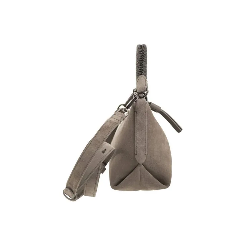 Brunello Cucinelli Monili-handle Suede Shoulder Bag-2