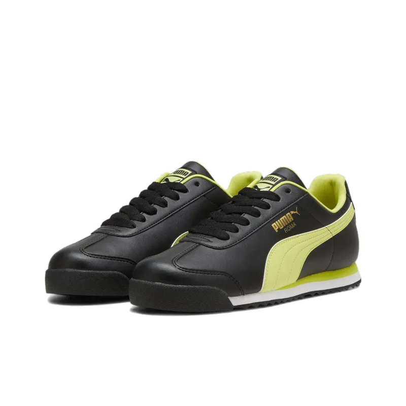 PUMA Roma Basic + Black Lime Sheen-2