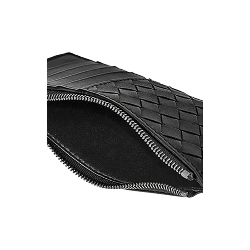 Bottega Veneta Leather Wallet, Card Holder Men's Black-5