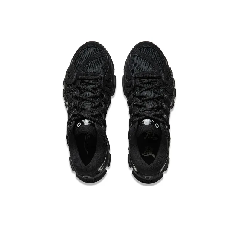 LiNing Cushioning Wear Resistant Low Top Running Shoes Men's Black-2