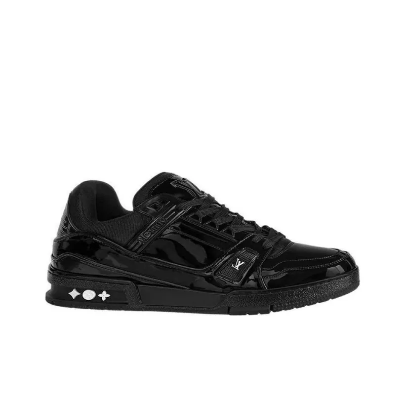 LOUIS VUITTON Lv Trainer Patent Leather 'Triple Black'-1