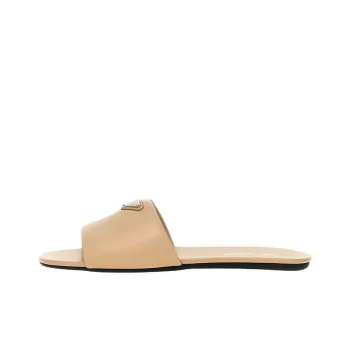 PRADA Rubber Sole Slip Resistant Slide Slippers Women's Umber
