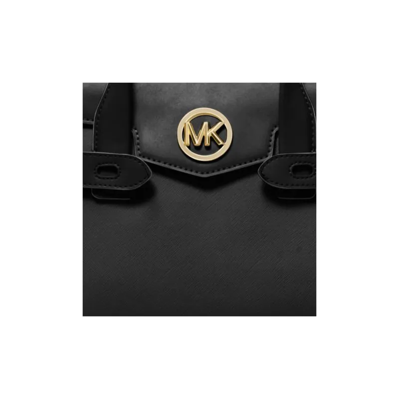 MICHAEL KORS Carmen Artificial Leather Portable Crossbody Bag, Shoulder Bag Medium Size Women's Black-6