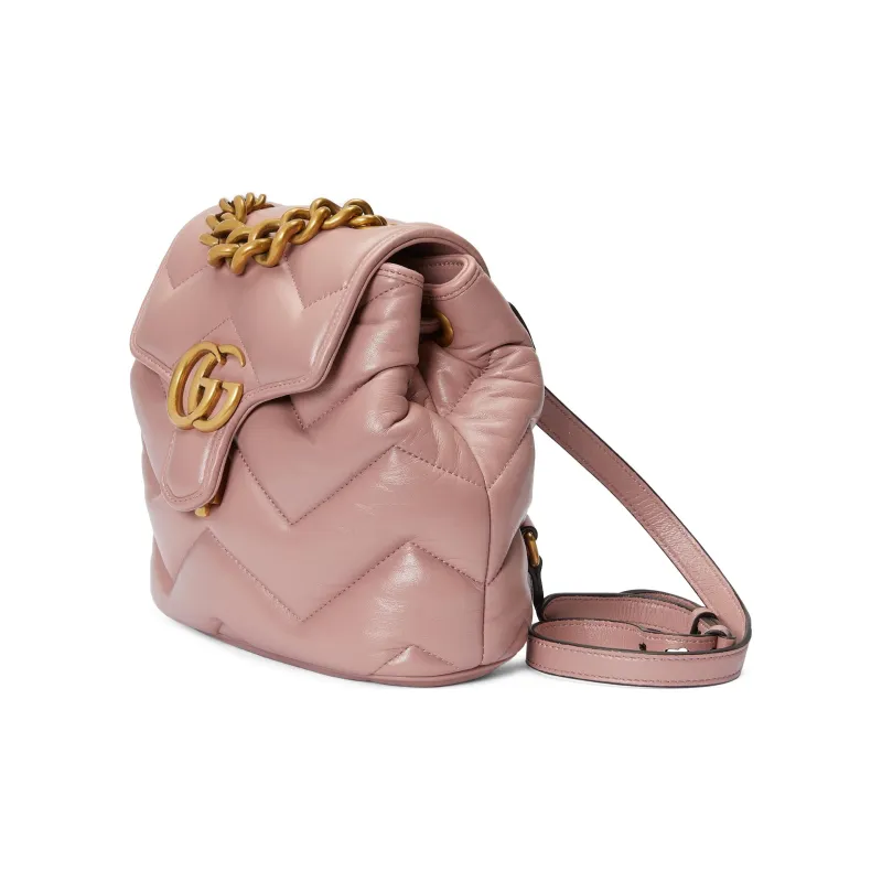GUCCI GG Marmont Leather Backpack Women's Pink-1