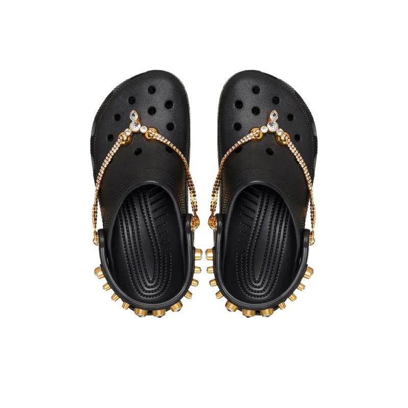 Crocs Classic Tiara Clogs 'Black Gold' Women's-2