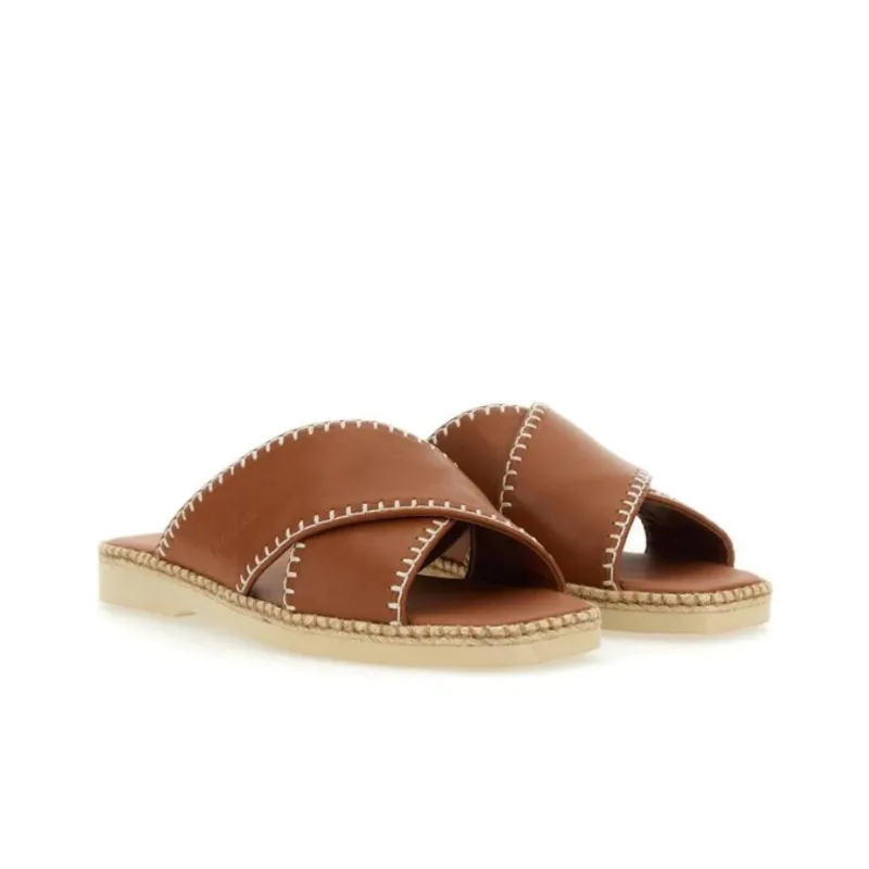 HOGAN Crossover Strap Open-Toe Sandals Women's-1