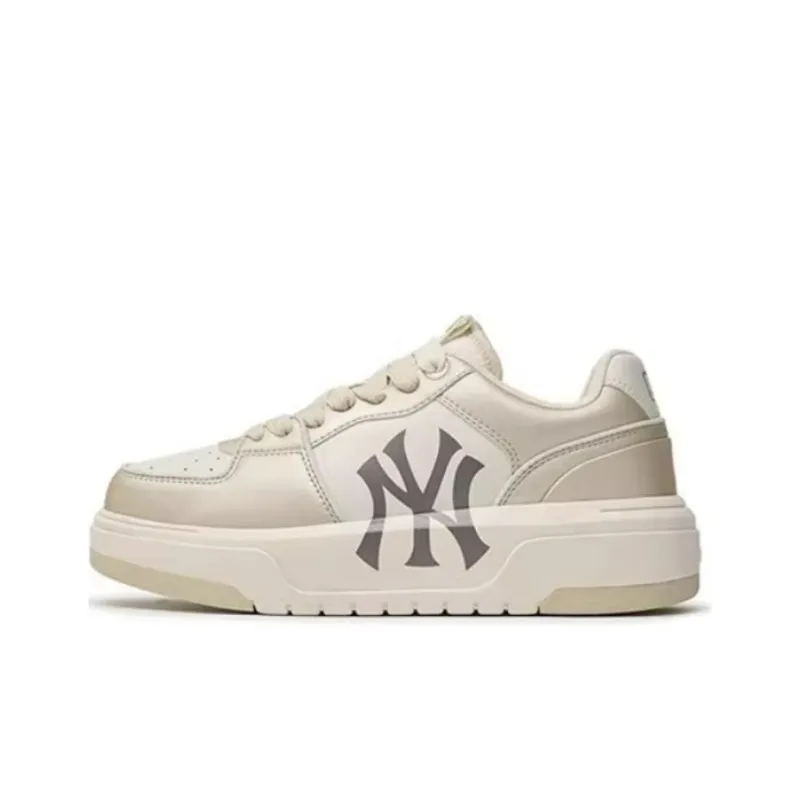 MLB Chunky Liner 24SS Los Angeles Dodgers Anti Slip Wear Resistant Low Top Skateboard Shoes Unisex Light Gold-0