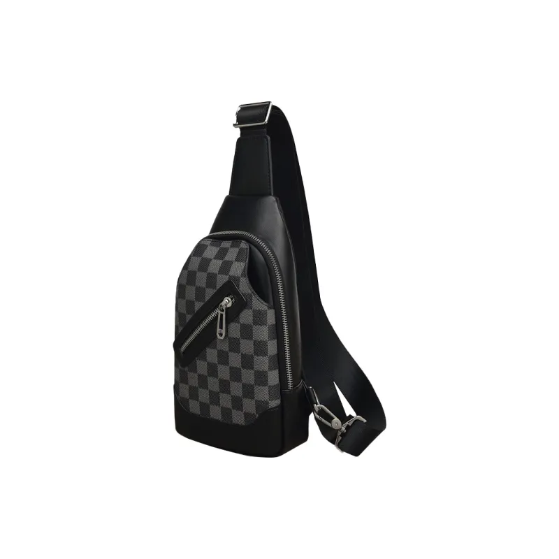 Old Man's Head Synthetic Leather Patchwork Fabric Shoulder Bag Crossbody Bag Sling Bags Regular Men's Black-1