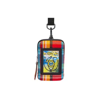 LOEWE Cotton Canvas Bag Necklace Pouch Coin Purse Men's Multicolor Patchwork