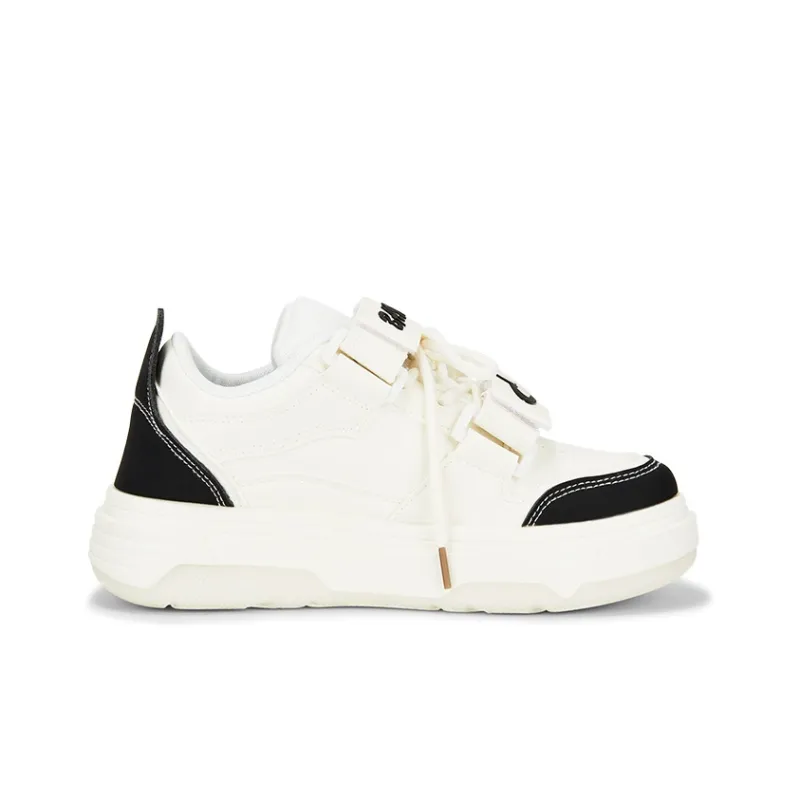 KARLIE KELLER Slip Resistant Water Resistant Wear Resistant Height Increasing Low Top Skateboard Shoes Women's Black-1