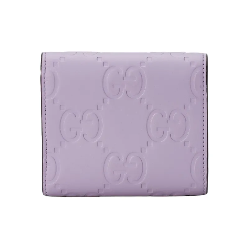 GUCCI Leather Wallet Medium Size Women's Light Purple-2