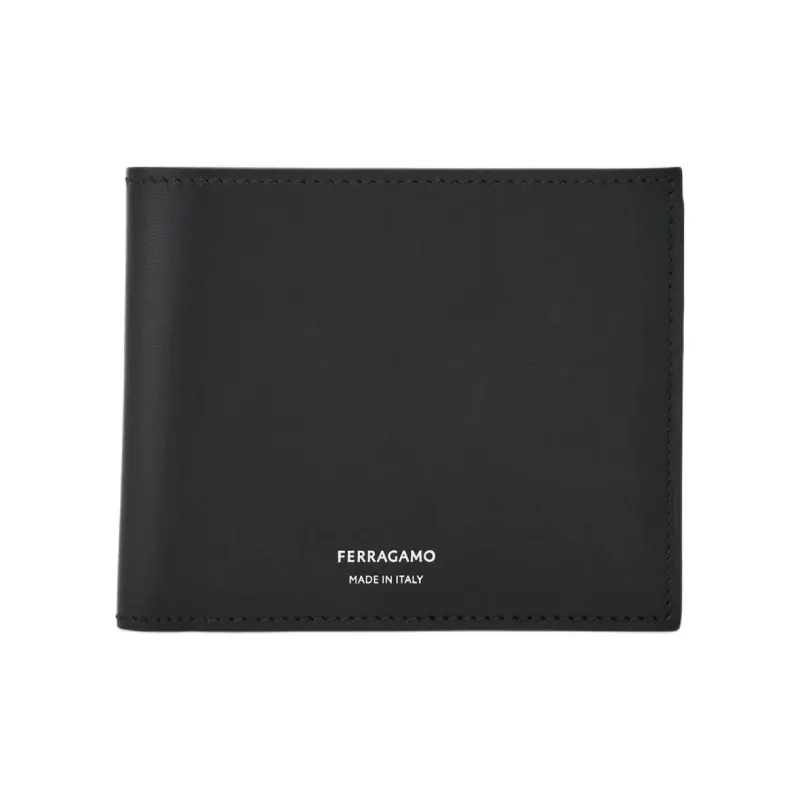 FERRAGAMO Calfskin Wallet Men's Black-0