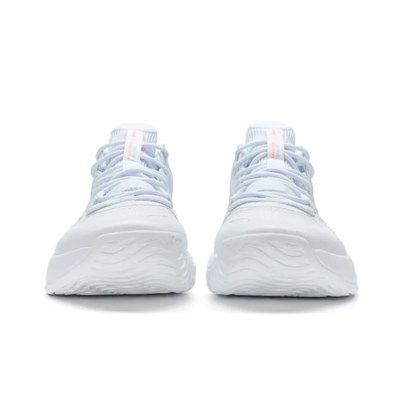 XTEP Basketball Shoes Men Low Top New White/Light Azure Blue-5