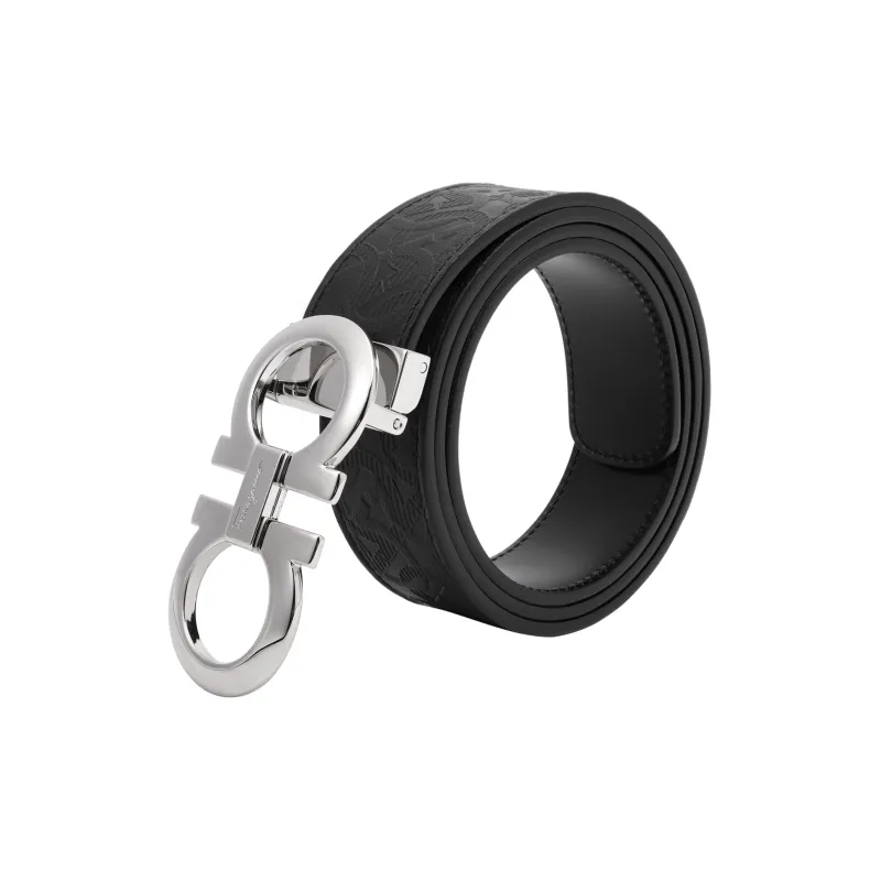 Ferragamo Reversible And Adjustable Gancini Belt Embossed-2
