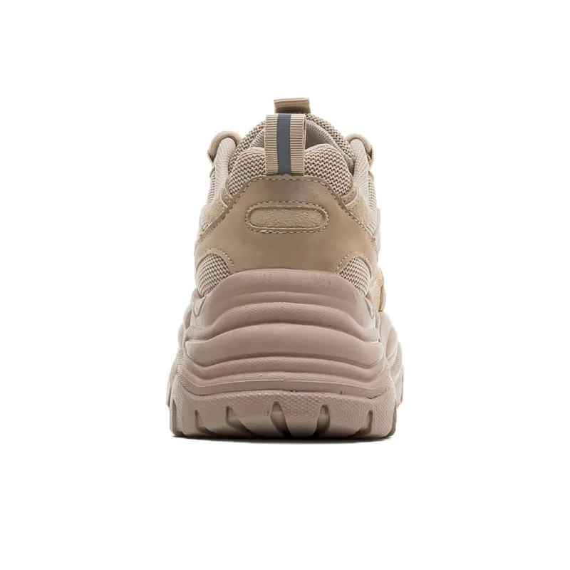 Warrior Wear resistant Lightweight Breathable And Non slip. Low Top Chunky Sneakers Women's Beige Pink Beige Coffee-4