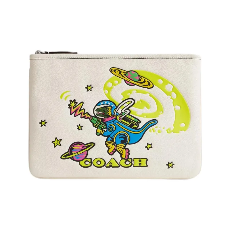 COACH Leather Wallet Large Size Women's Chalk White-0