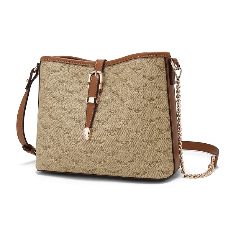 MEXICAN Polyurethane Shoulder Bag Regular Women's Mocha Coffee/Khaki Apricot/Elegant White-7