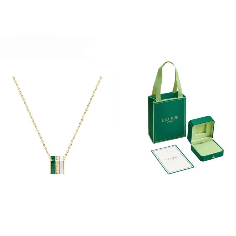 Lola Rose Synthetic Cubic Zirconia Necklaces Women's White Green Color Scheme Style-2
