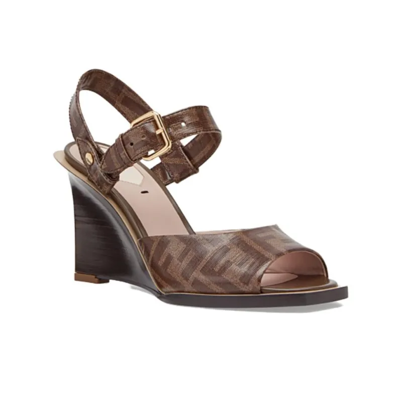 FENDI Strap Sandals Women's Brown-2