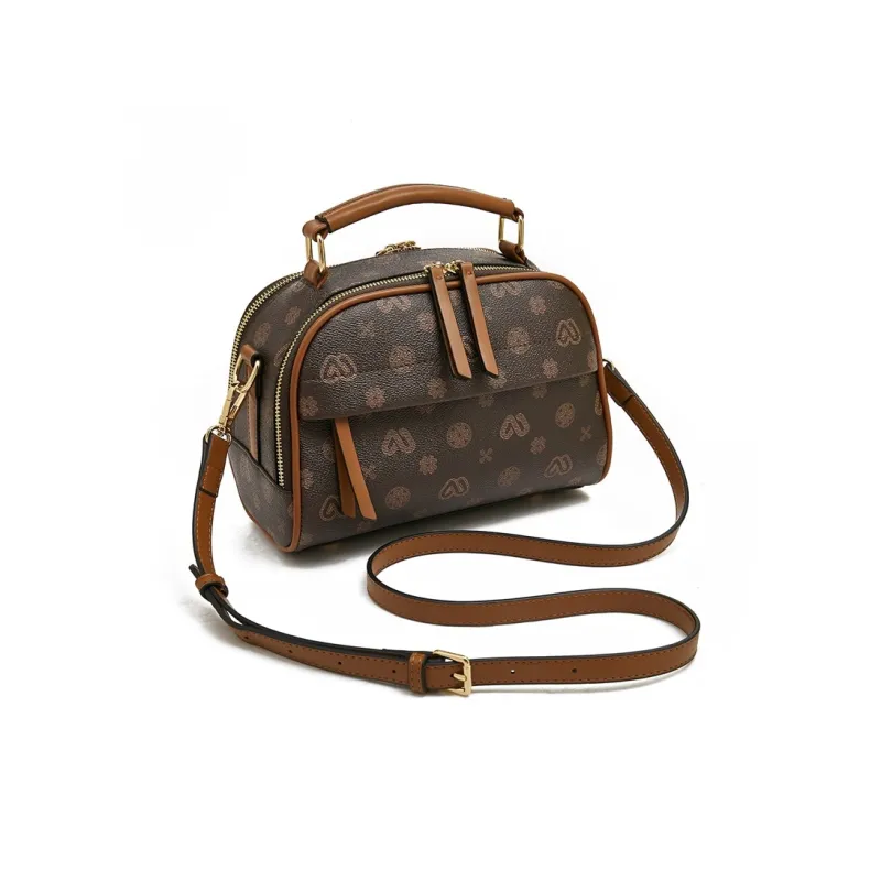 Old Man's Head Synthetic Leather Shoulder Bag Crossbody Bag Handbags Regular Women's Coffee-3