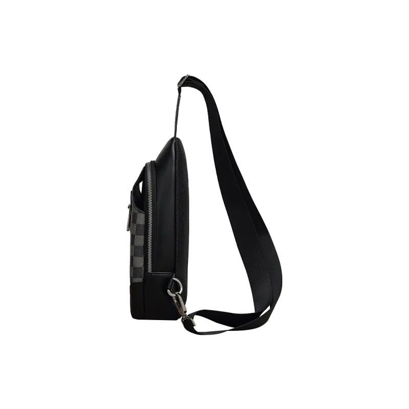 Old Man's Head Synthetic Leather Patchwork Fabric Shoulder Bag Crossbody Bag Sling Bags Regular Men's Black-2