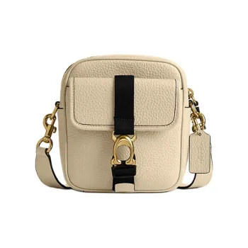 COACH Beck Leather Shoulder Bag, Crossbody Bag Mini Men's Ivory