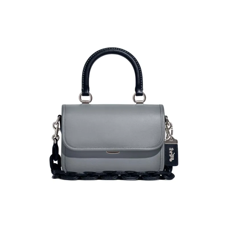 COACH Rogue Glove Tanning Shoulder Bag, Crossbody Bag, Handbag Women's Gray Blue Multicolor-0