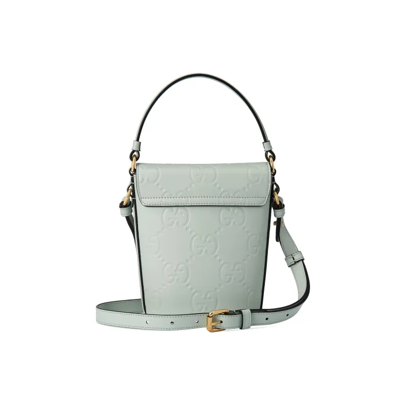 GUCCI Leather Bucket Bag, Handbag, Shoulder Bag, Crossbody Bag Mini Women's Light Green-6