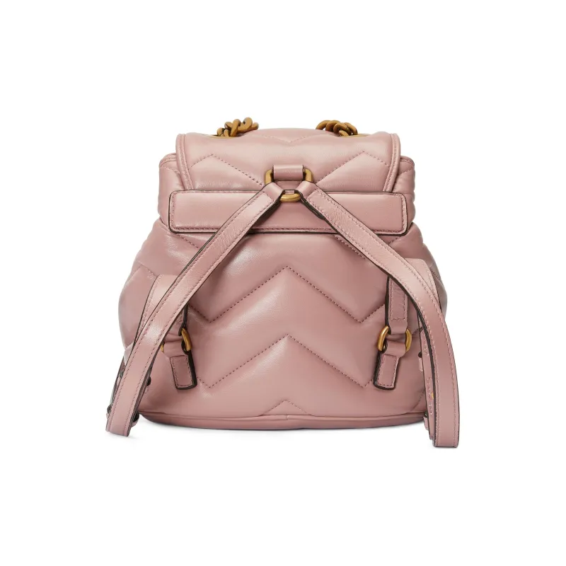 GUCCI GG Marmont Leather Backpack Women's Pink-6