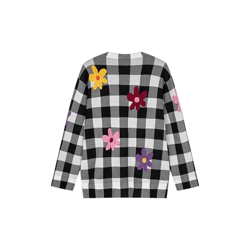 UOOYAA Knitwear Women's Plaid-1