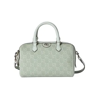GUCCI Ophidia Denim Shoulder Bag Crossbody Bag Handbag Small Size Women's Light Green