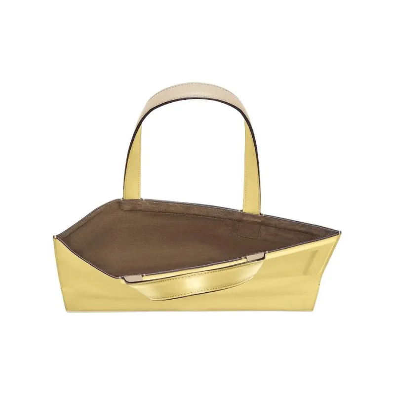 FENDI Calfskin Tote Bag, Shopping Bag, Handbag Medium Size Women's Yellow & Beige & Light Blue-2