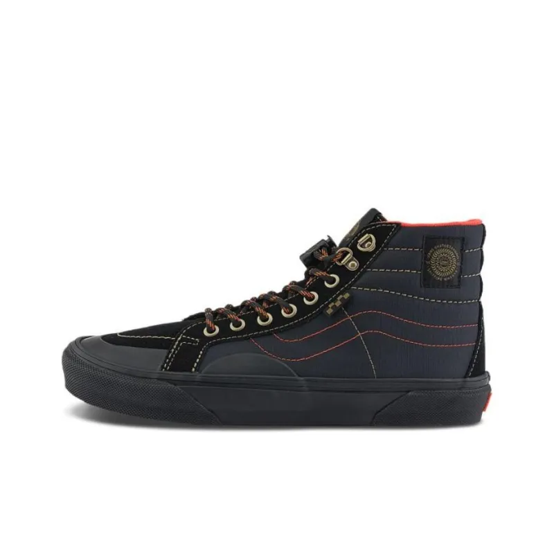 Vans Skate Sk8 Hi Reissue X Spitfire Wheels 'Black Flame'-0