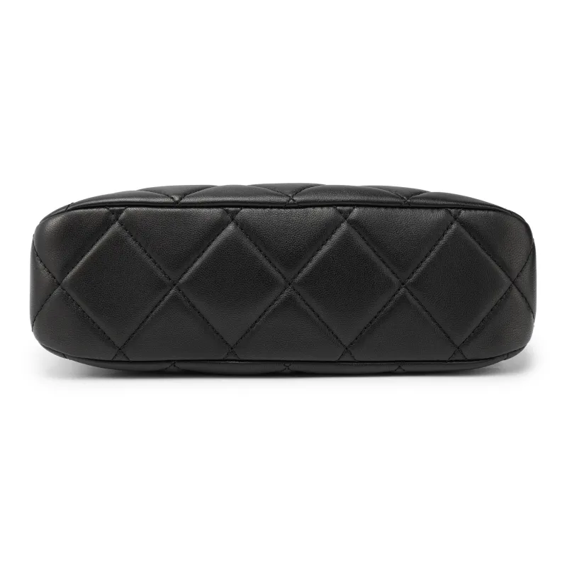 CHANEL Sheepskin Hobo Bag Handbag Shoulder Bag Women's Black-3