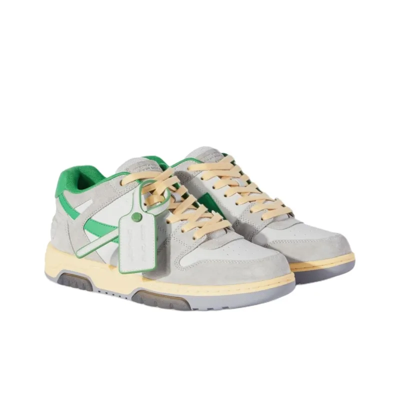OFF WHITE Out Of Office Ooo Low Tops Light Grey Green-1