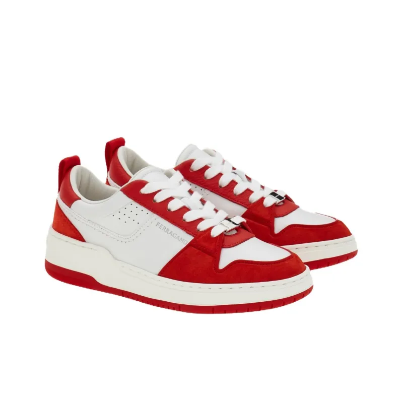 FERRAGAMO Panelled Leather Sneakers-1