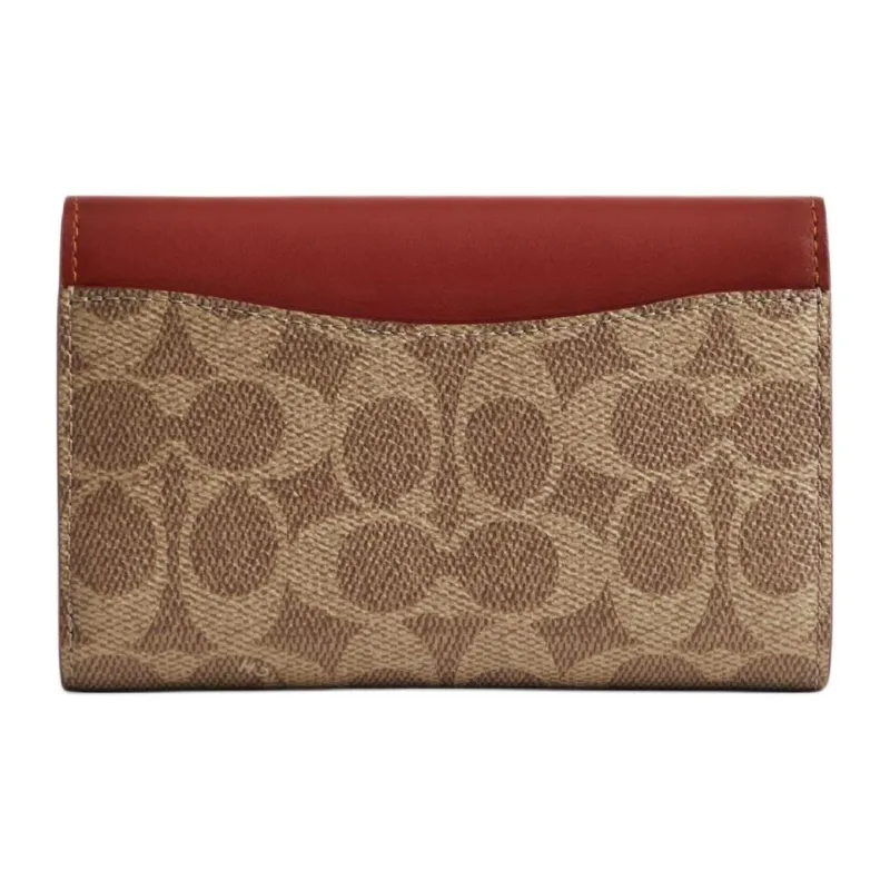 COACH Canvas Wallet Medium Size Women's Tan-1