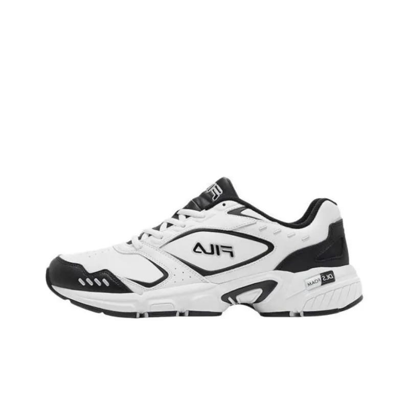 FILA Cushioned Slip-Resistant Low-Top Running Shoes Men's White-0