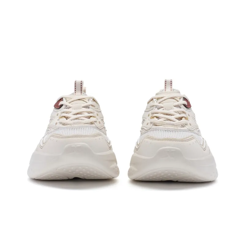 XTEP Casual Shoes Women's Low Top White Sand Gray/Paper Brown-5