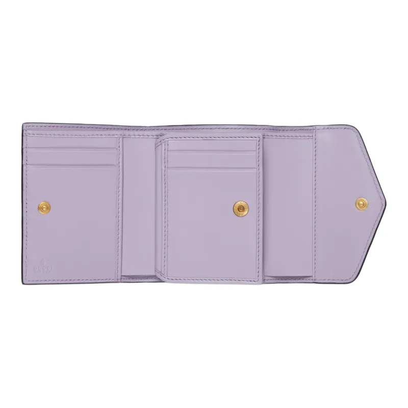 GUCCI Leather Wallet Medium Size Women's Light Purple-3