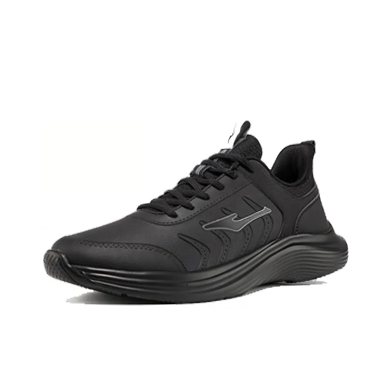 Erke Cushioned Anti Slip Wear Resistant And Water Resistant Low Top Casual Running Shoes Men's Jet Black-2