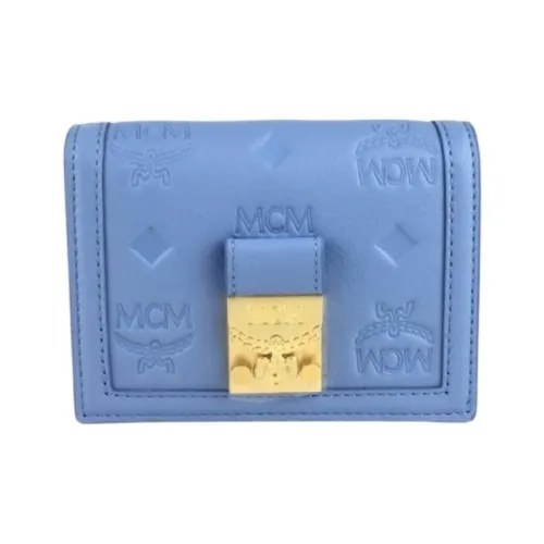 MCM Leather Wallet Mini Women's Blue