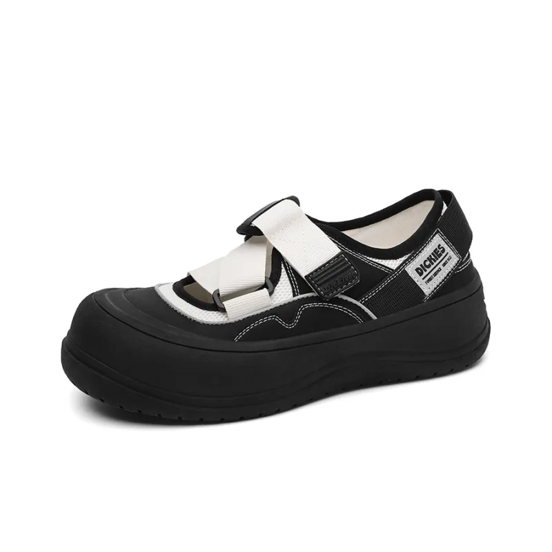 Dickies Minimalist Style Platform Hook and Loop Casual Single Shoes Women's Beige Black-1