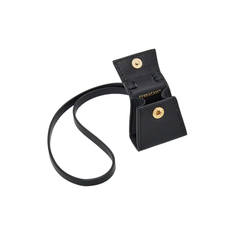 FERRAGAMO GANCINI Calfskin Bag Charm Bag Accessory Women's Black-3